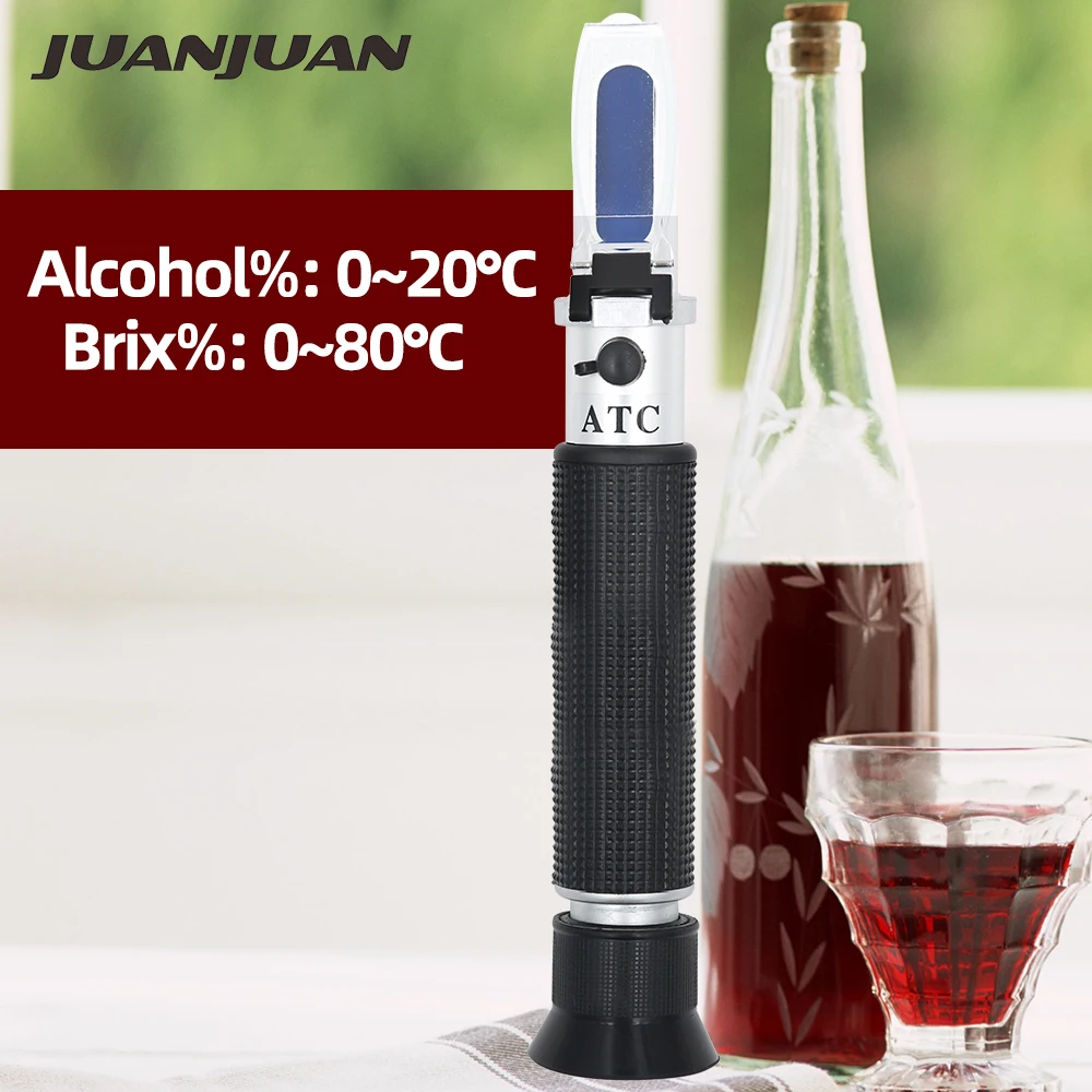 Handheld Alcoholmeter Beer Refractometer Spirits Tester Alcohol 0-80% Portable Alcoholometer Adjustable Manual ATC
Handheld Alcoholmeter Beer Refractometer Spirits Tester Alcohol 0-80% Portable Alcoholometer Adjustable Manual ATC