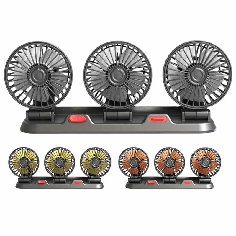 

Car Fan Three-Head Automotive Electric Fan USB/12V/24V Fan 2 Speeds Car Silent Fan For Truck Car SUV RV Cruise Ship Tent Vehicle