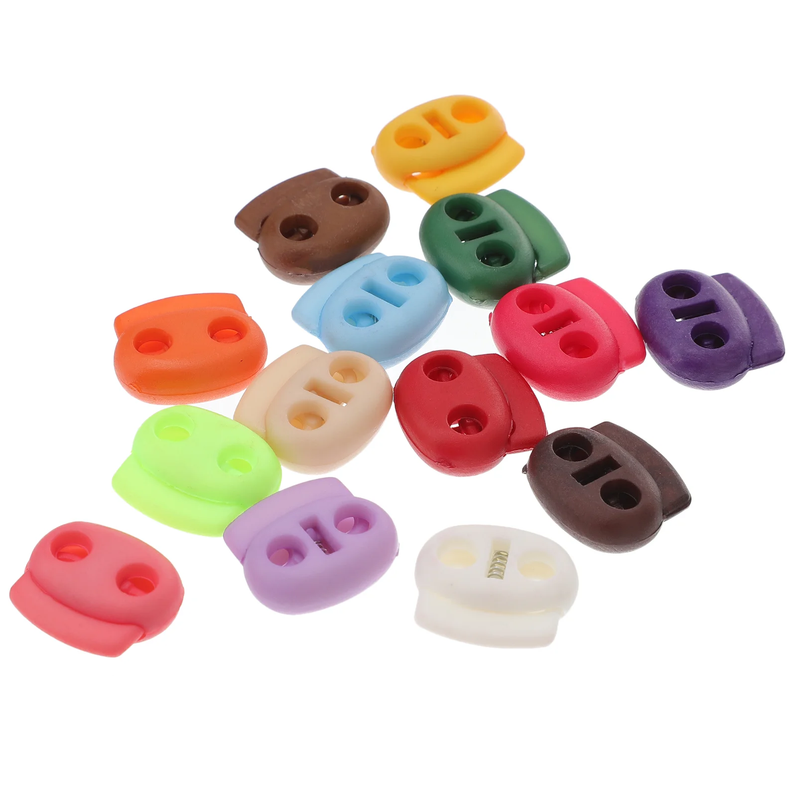 

Cord Spring Lock Buttons Diy Button Stopper Oval Fastener Cordlock Sewing Stoppers Drawstring Paracord Hole Double Drawstrings
