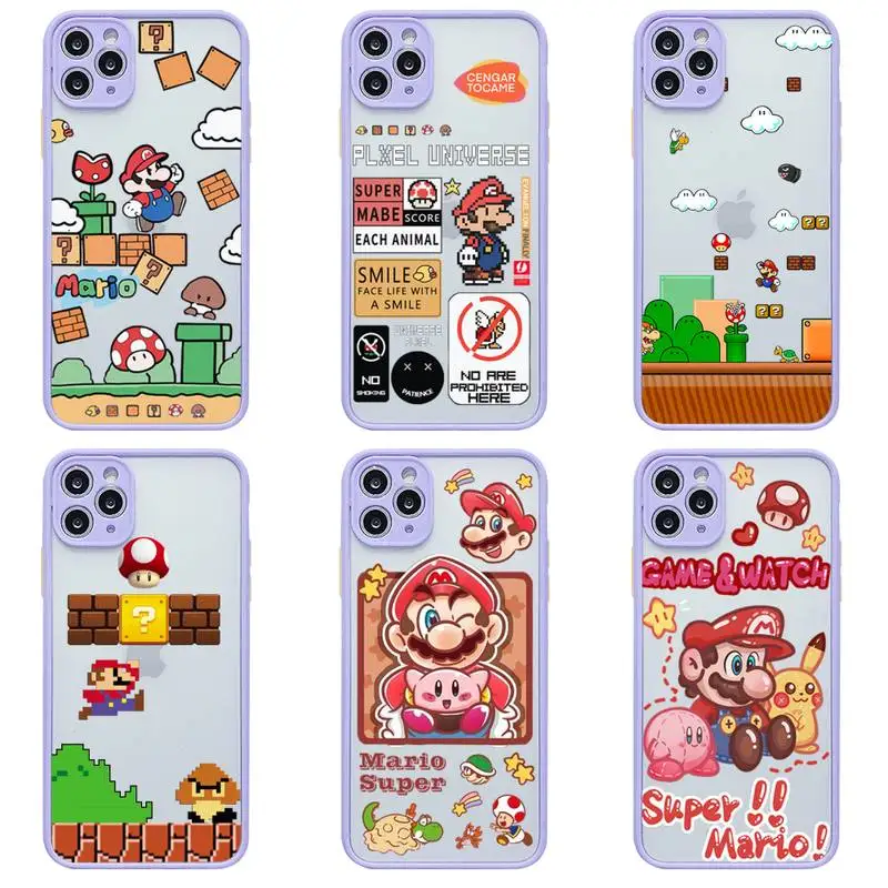 Games Super Mario Bros Phone Case For iphone 13 12 11 Pro Max Mini XS 8 7 Plus X SE 2020 XR Light purple Matte Transparent Cover
Games Super Mario Bros Phone Case For iphone 13 12 11 Pro Max Mini XS 8 7 Plus X SE 2020 XR Light purple Matte Transparent Cover