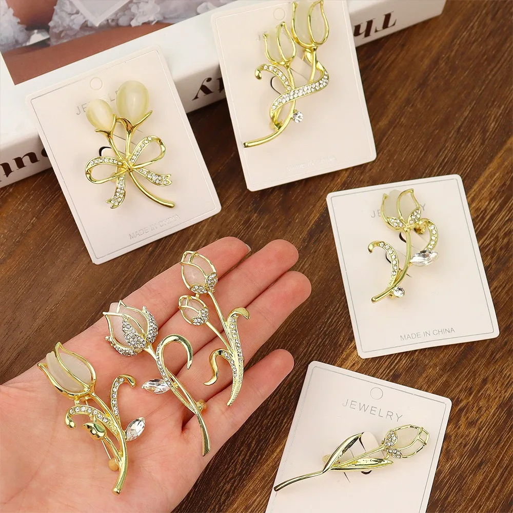 Fashion Opal Stone Tulip Brooch for Women Elegant Jewelry Flower Brooches Rhinestone Pin Suit Accessories
Fashion Opal Stone Tulip Brooch for Women Elegant Jewelry Flower Brooches Rhinestone Pin Suit Accessories