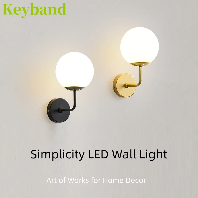 

Nordic LED Wall Lamps for Corridor Amounted Light for Living Room Iron Body Glass Lampshade E27 Bulbs Included 100-240V