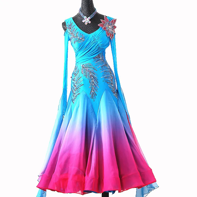 2022 News ballroom Blue standard dress for ballroom dance dress for Waltz-MD949
2022 News ballroom Blue standard dress for ballroom dance dress for Waltz-MD949
