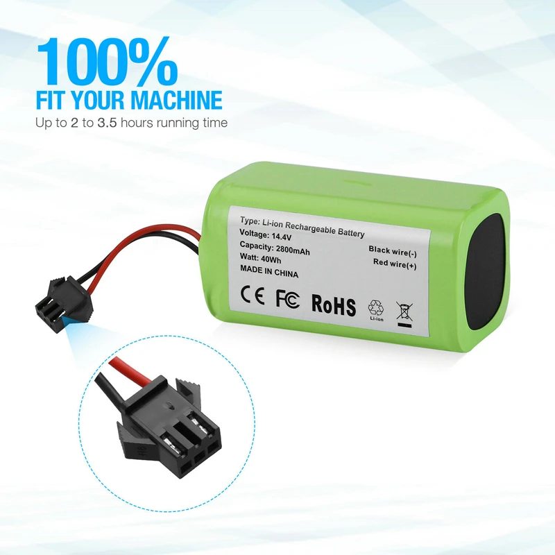 Литий-ионный аккумулятор для Cecotec Conga Excellence 14,4 2800 Ecovacs Deebot DN621 950 Eufy RoboVac 35C Panda i7 V710, 1092 в, 601/605 мАч
Литий-ионный аккумулятор для Cecotec Conga Excellence 14,4 2800 Ecovacs Deebot DN621 950 Eufy RoboVac 35C Panda i7 V710, 1092 в, 601/605 мАч