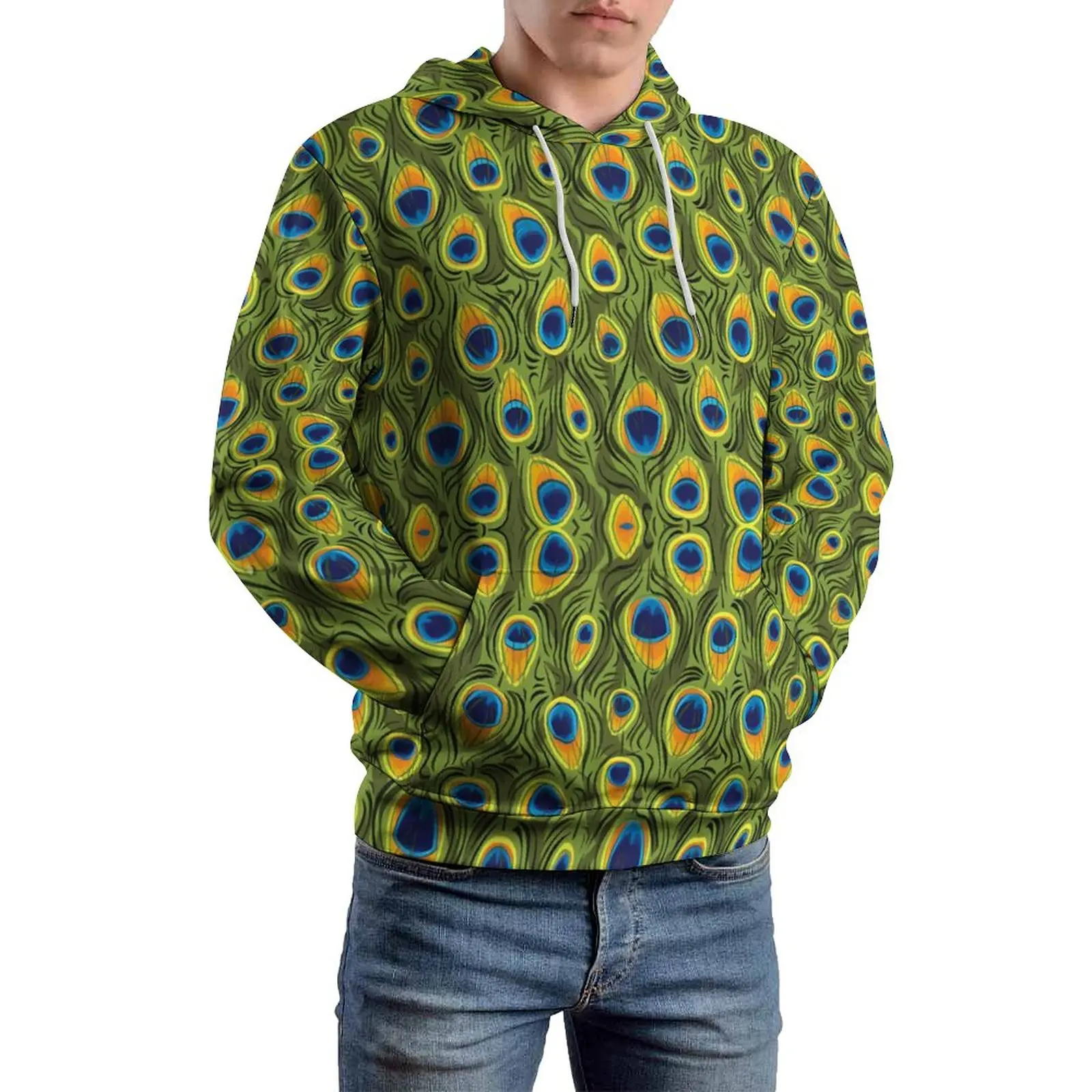 Peacock Feathers Loose Hoodies Animal Print Aesthetic Pullover Hoodie Man Long-Sleeve Oversize Streetwear Design Clothing 
Peacock Feathers Loose Hoodies Animal Print Aesthetic Pullover Hoodie Man Long-Sleeve Oversize Streetwear Design Clothing