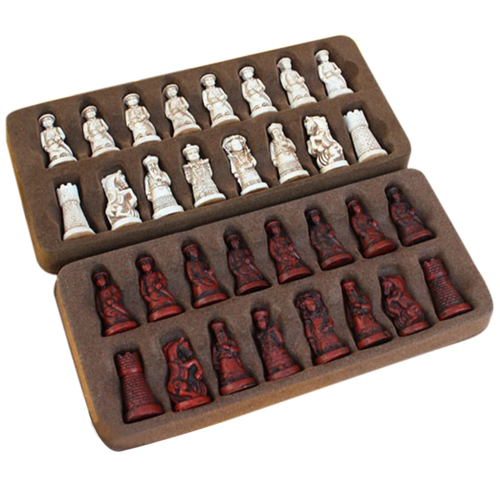 Leather Chessboard Mat Checkers Board Game Antique Characters Chess Pieces Set for Kids Adults Playing Game Set
Leather Chessboard Mat Checkers Board Game Antique Characters Chess Pieces Set for Kids Adults Playing Game Set