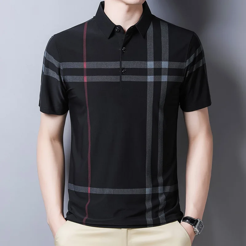 Business Casual Golf Men's Polo Shirts Summer Fashion Short-Sleeve T Shirt Lattice Printing Tops Daily Oversized Tennis Shirt
Business Casual Golf Men's Polo Shirts Summer Fashion Short-Sleeve T Shirt Lattice Printing Tops Daily Oversized Tennis Shirt