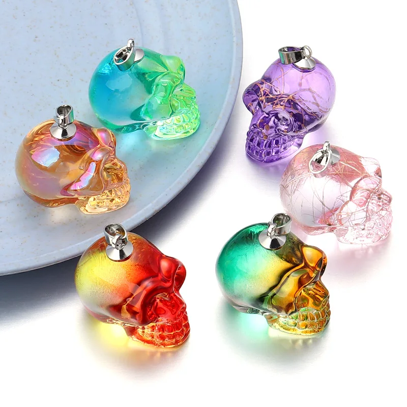 Glass Skull Pendant Beads Charm Multicolor 26×15mm Loose Beads For Making DIY Jewellery Supplies Wholesale
Glass Skull Pendant Beads Charm Multicolor 26×15mm Loose Beads For Making DIY Jewellery Supplies Wholesale