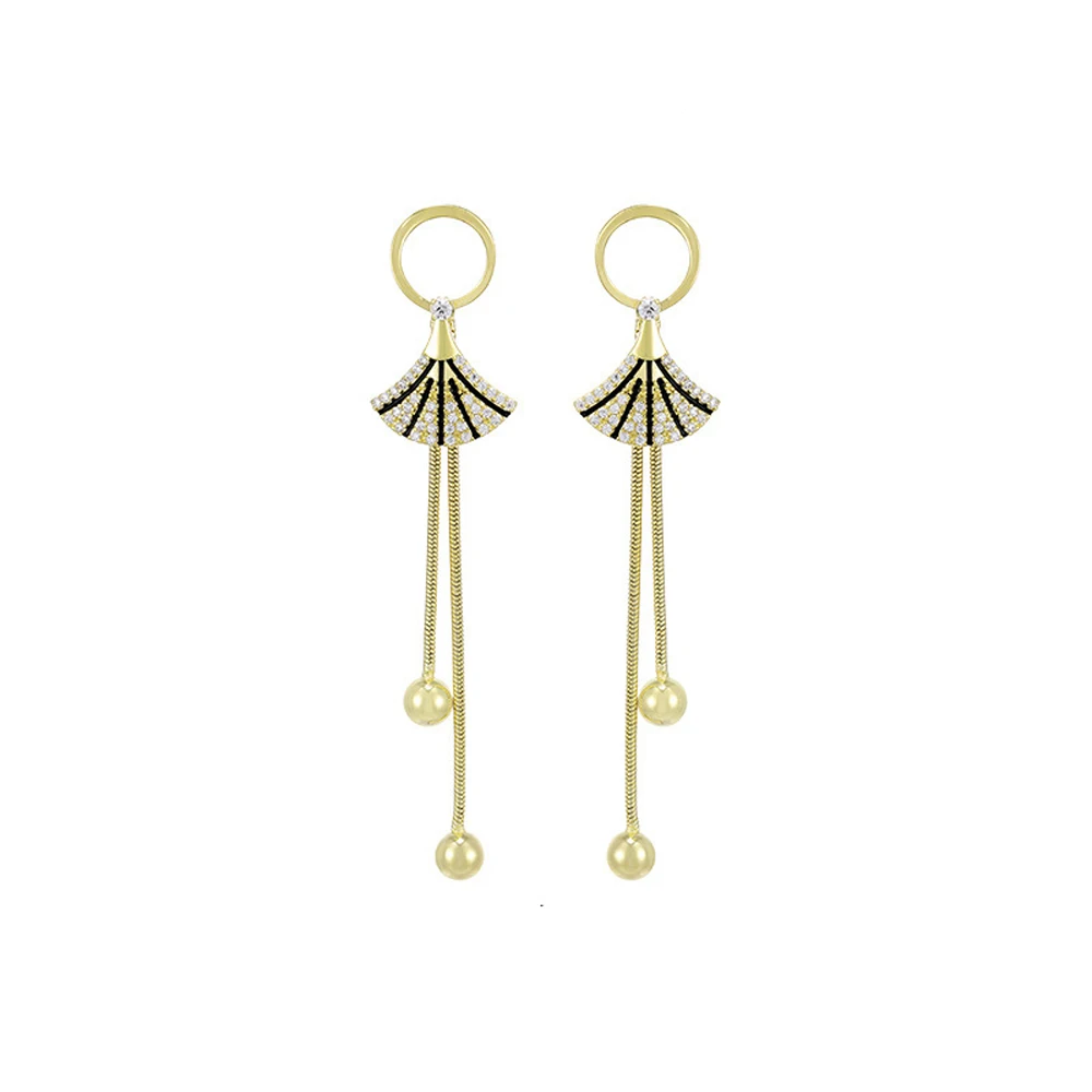 Agsnilove Fan-shaped Eardrop 14K Gold Plated 925 Sterling Post Dangle Earrings Cubic Zirconia Stud Jewelry for Women
Agsnilove Fan-shaped Eardrop 14K Gold Plated 925 Sterling Post Dangle Earrings Cubic Zirconia Stud Jewelry for Women