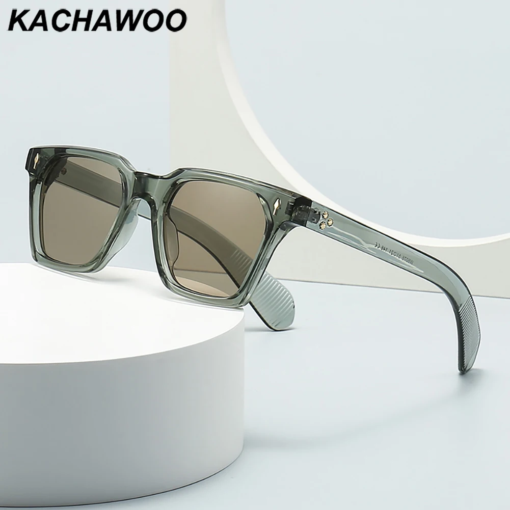 

Мужские и женские очки в квадратной оправе Kachawoo, модные солнцезащитные очки в европейском стиле с защитой uv400, зеленые, серые, черные, Прямая поставка
