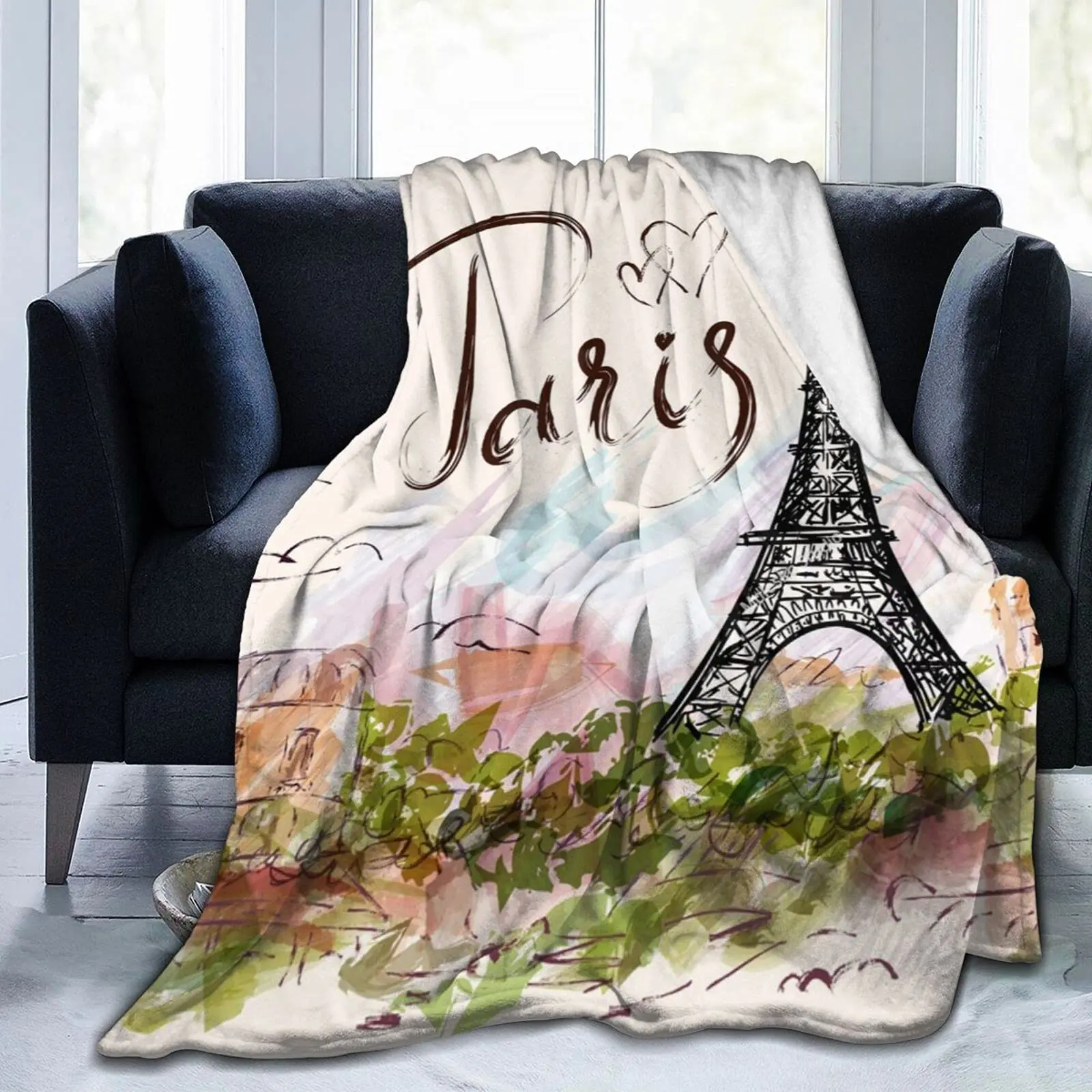Paris Eiffel Tower Throw Blanket Soft Warm All Season Decorative Fleece Blankets for Bed Chair Car Sofa Couch Bedroom King size
Paris Eiffel Tower Throw Blanket Soft Warm All Season Decorative Fleece Blankets for Bed Chair Car Sofa Couch Bedroom King size