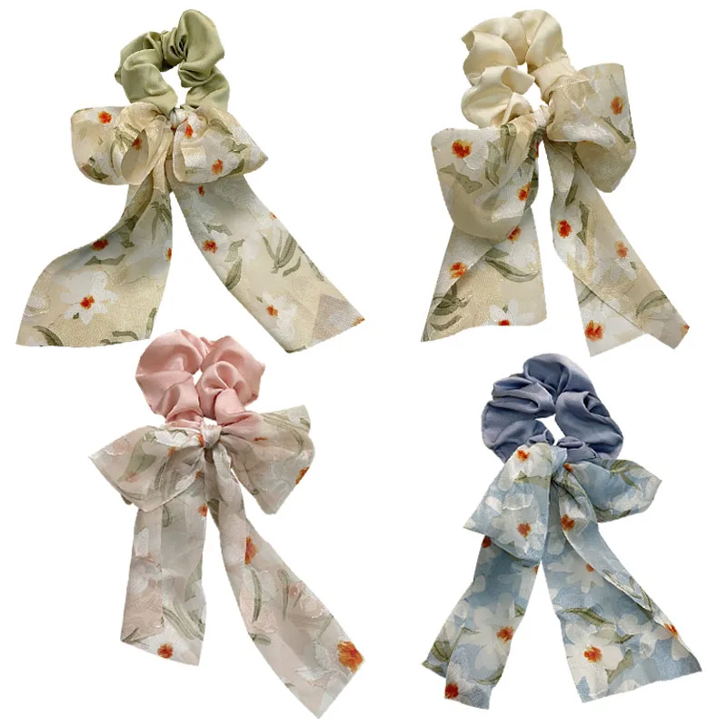 Floral Print Big Bowknot Scarf Hair Scrunchies Women Elegant Chiffon Scarf Hair Tie Retro Elastic Rubber Band Hair Accessories
Floral Print Big Bowknot Scarf Hair Scrunchies Women Elegant Chiffon Scarf Hair Tie Retro Elastic Rubber Band Hair Accessories