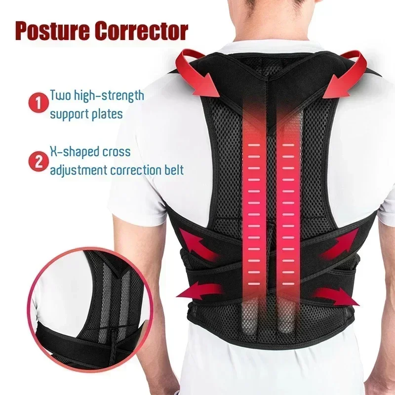 

Posture Adjustable Belt Trainer Lumbar Back Support Brace Your Body Corrector Clavicle Reshape Shoulder Support Spine Belt Back