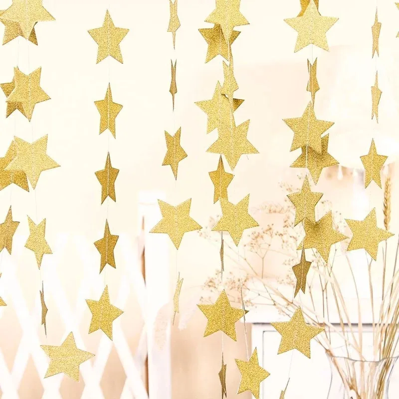 4m Gold Silver Blue Star Bunting Banners Paper Garland Streamers for Birthday Party Decoration Children room Hanging Decorations
4m Gold Silver Blue Star Bunting Banners Paper Garland Streamers for Birthday Party Decoration Children room Hanging Decorations