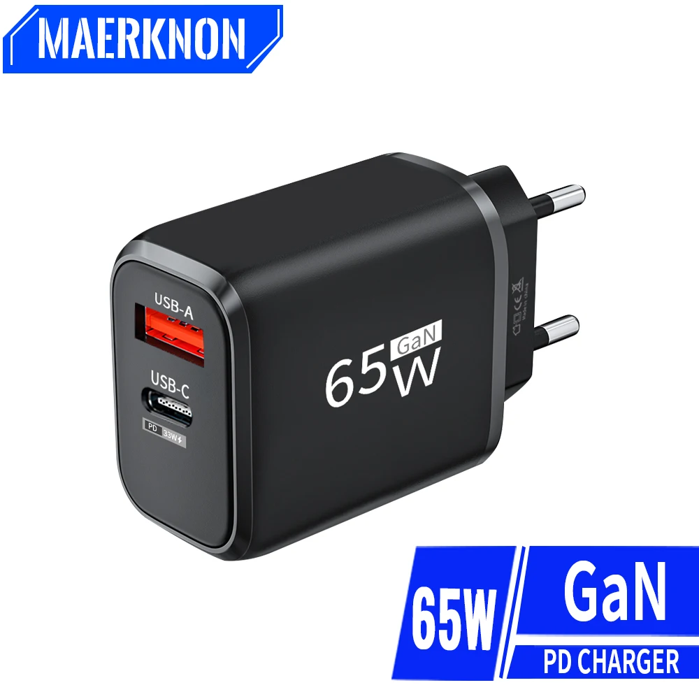 GaN USB Type C Charger PD 65W Quick Charge For iPhone Huawei Xiaomi Samsung EU/US Plug Wall Power Adapter Phone Charger
GaN USB Type C Charger PD 65W Quick Charge For iPhone Huawei Xiaomi Samsung EU/US Plug Wall Power Adapter Phone Charger