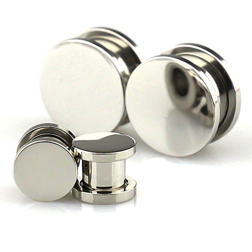 2PCs Mirror Smooth Stainless Steel Ear Tunnels Plugs Flesh Expander Stretcher Unisex Screw Fit Ear Gauges Piercing Body Jewelry
2PCs Mirror Smooth Stainless Steel Ear Tunnels Plugs Flesh Expander Stretcher Unisex Screw Fit Ear Gauges Piercing Body Jewelry