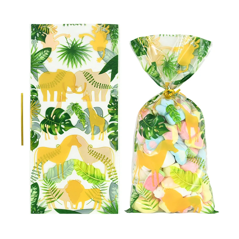 20/40 Pcs Jungle Animal Candy Bags Safari Palm Leaves Plastic Cookie Bags with Gold Twist Ties Baby Shower Birthday Party Favors
20/40 Pcs Jungle Animal Candy Bags Safari Palm Leaves Plastic Cookie Bags with Gold Twist Ties Baby Shower Birthday Party Favors