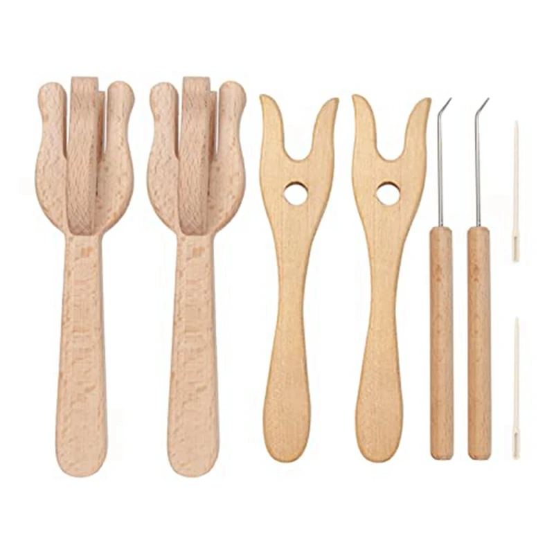 8Pcs Portable Knitting Fork And Needle Kit Lucet Fork Crochet Wooden Knitting Fork Big Eye Needle Set Wood Color
8Pcs Portable Knitting Fork And Needle Kit Lucet Fork Crochet Wooden Knitting Fork Big Eye Needle Set Wood Color