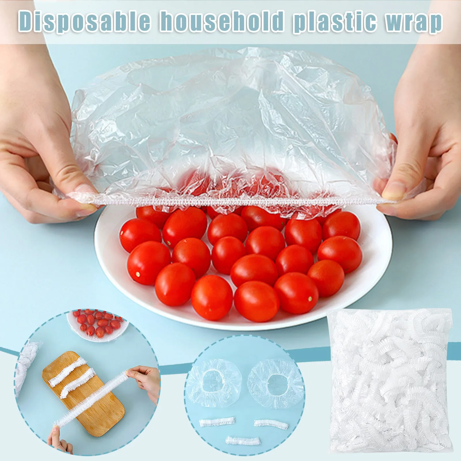 200/300pcs Disposable Food Cover Plastic Wrap Elastic Food For Fruit Bowls Cups Caps Storage Kitchen Fresh keeping cover Bags
200/300pcs Disposable Food Cover Plastic Wrap Elastic Food For Fruit Bowls Cups Caps Storage Kitchen Fresh keeping cover Bags