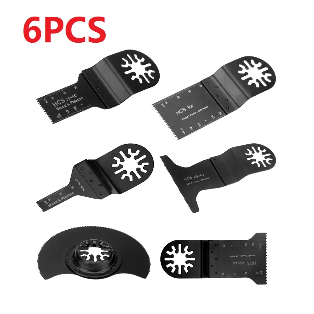 6pcs 10/20/34/45/65/88mm Saw Blade Oscillating Multi Tool Circular For Power Cutting Soft Metal Plastic Opening Hole Woodworking
6pcs 10/20/34/45/65/88mm Saw Blade Oscillating Multi Tool Circular For Power Cutting Soft Metal Plastic Opening Hole Woodworking