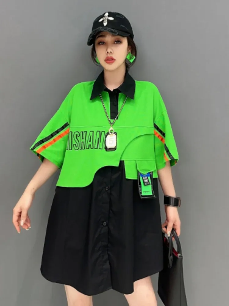 Женская рубашка-поло с воротником URIOR, разноцветная блузка-двойка в стиле пэчворк, подчеркивающая индивидуальность Женская одежда, лето 2023
Женская рубашка-поло с воротником URIOR, разноцветная блузка-двойка в стиле пэчворк, подчеркивающая индивидуальность Женская одежда, лето 2023