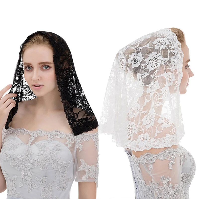 Floral Lace Veils Head Covering Catholic Veils Short Scarf for Muslim Bridal Women White Black Bridal Veil Face Cover No Comb
Floral Lace Veils Head Covering Catholic Veils Short Scarf for Muslim Bridal Women White Black Bridal Veil Face Cover No Comb