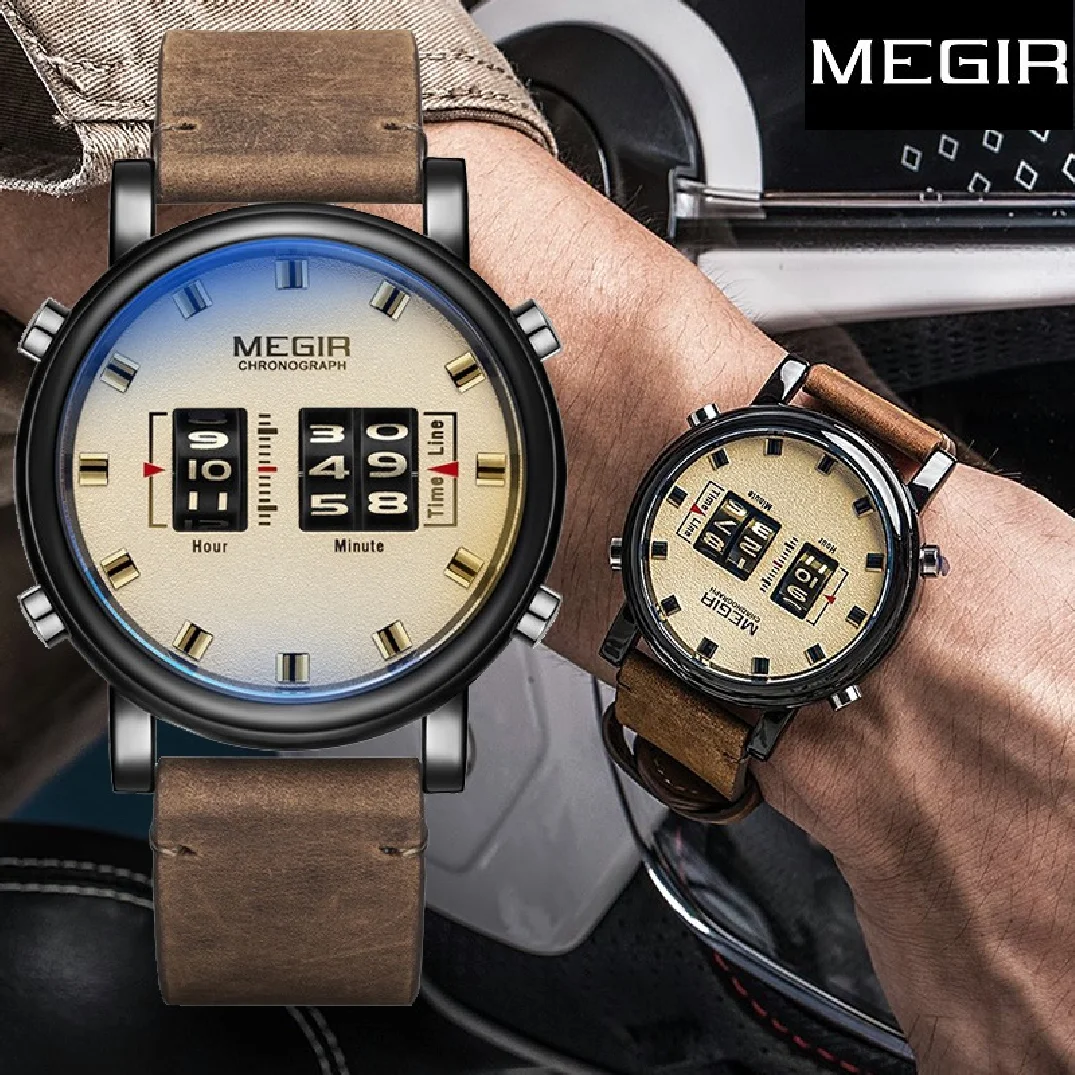 MEGIR Fashion Men's Roller Design Business Clock Men Quartz Watch Leather Waterproof Casual Sport Mens Watches Relogio Masculino
MEGIR Fashion Men's Roller Design Business Clock Men Quartz Watch Leather Waterproof Casual Sport Mens Watches Relogio Masculino