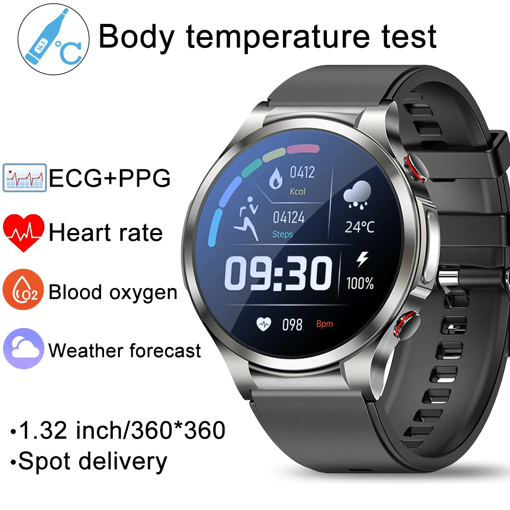 Смарт-часы мужские с измерением температуры тела, пульса и ЭКГ
Смарт-часы мужские с измерением температуры тела, пульса и ЭКГ