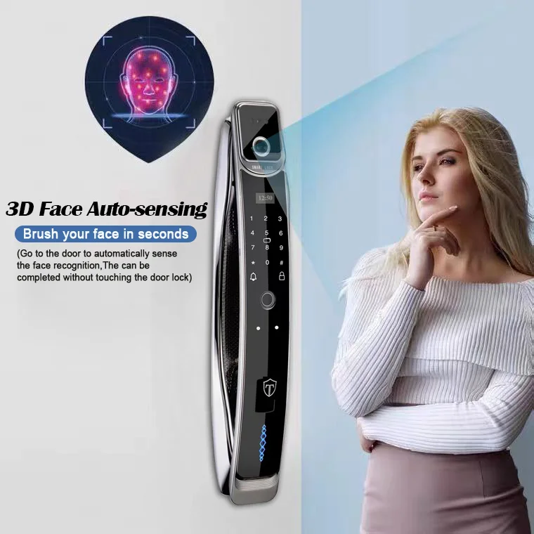 Smart Door Lock With Video Intercom Face Recognition Fingerprint Password IC Card Unlock Wifi Digital lock
Smart Door Lock With Video Intercom Face Recognition Fingerprint Password IC Card Unlock Wifi Digital lock