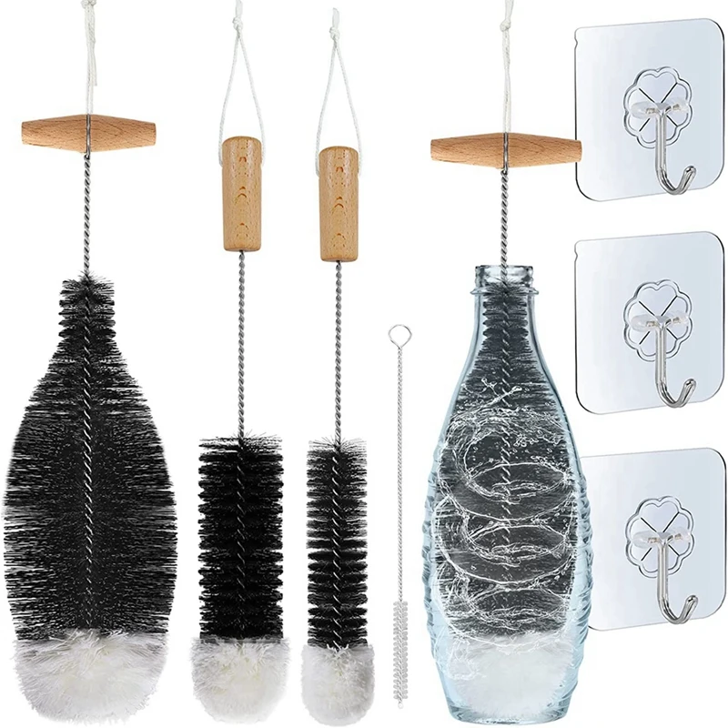 Bottle Brush Bottle Cleaning Brush Pack Of 4 Bottle Brushes And 3 Organising Hooks Bottle Cleaner For Washing Narrow Necks
Bottle Brush Bottle Cleaning Brush Pack Of 4 Bottle Brushes And 3 Organising Hooks Bottle Cleaner For Washing Narrow Necks