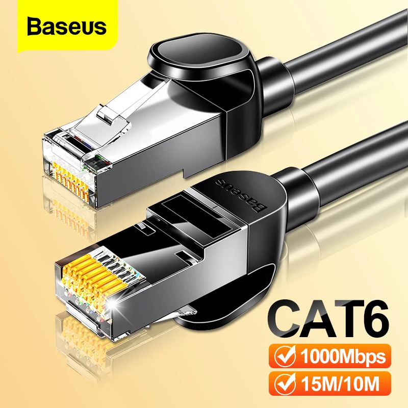 

Baseus Ethernet Cable Cat6 RJ45 Network Lan Cable For Laptop Router PS5 PS4 TV Box 1000mbps RJ 45 Cat 6 Internet Cable 15M 10M