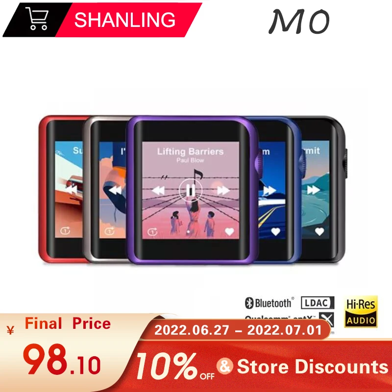 SHANLING M0 Hi-Res ES9218P Bluetooth HIFI MP3 Portable Music Player DAP DSD128 PCM32bit/384kHz AptX LDAC
SHANLING M0 Hi-Res ES9218P Bluetooth HIFI MP3 Portable Music Player DAP DSD128 PCM32bit/384kHz AptX LDAC