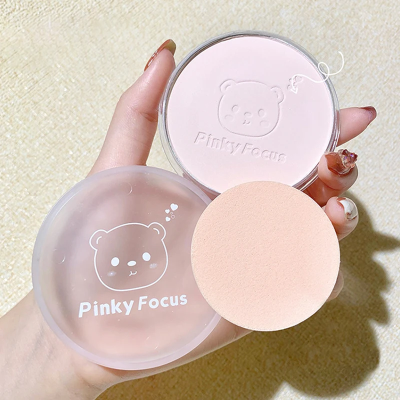 

New Face Powder with A Powder Puff Smooth Foundation Pressed Powder Makeup Concealer Pores Cover Whitening Brighten Cosmetics