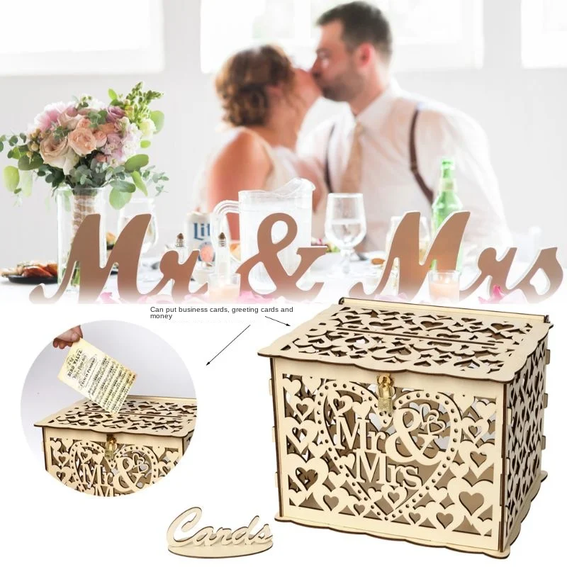 DIY Wedding Gift Wedding Card Box with Lock Creative Money Box Beautiful Party Favor Decoration Baby Shower Birthday Party Favor
DIY Wedding Gift Wedding Card Box with Lock Creative Money Box Beautiful Party Favor Decoration Baby Shower Birthday Party Favor