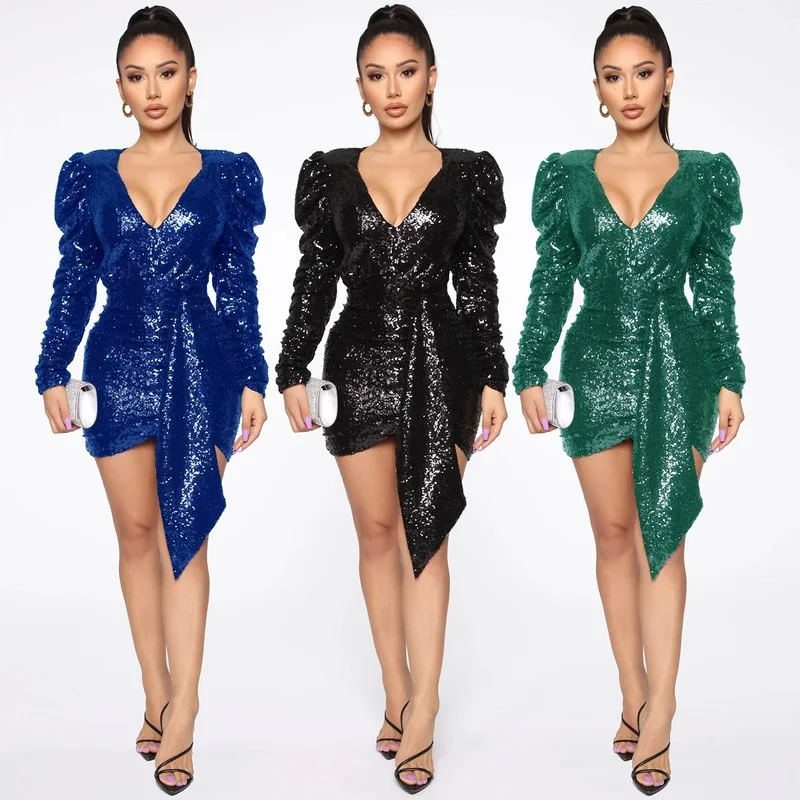Sexy Party Dress Women V-neck Puff Sleeves Nightclub Dress 2022 New Slim Fit Mini Dresses for Women
Sexy Party Dress Women V-neck Puff Sleeves Nightclub Dress 2022 New Slim Fit Mini Dresses for Women