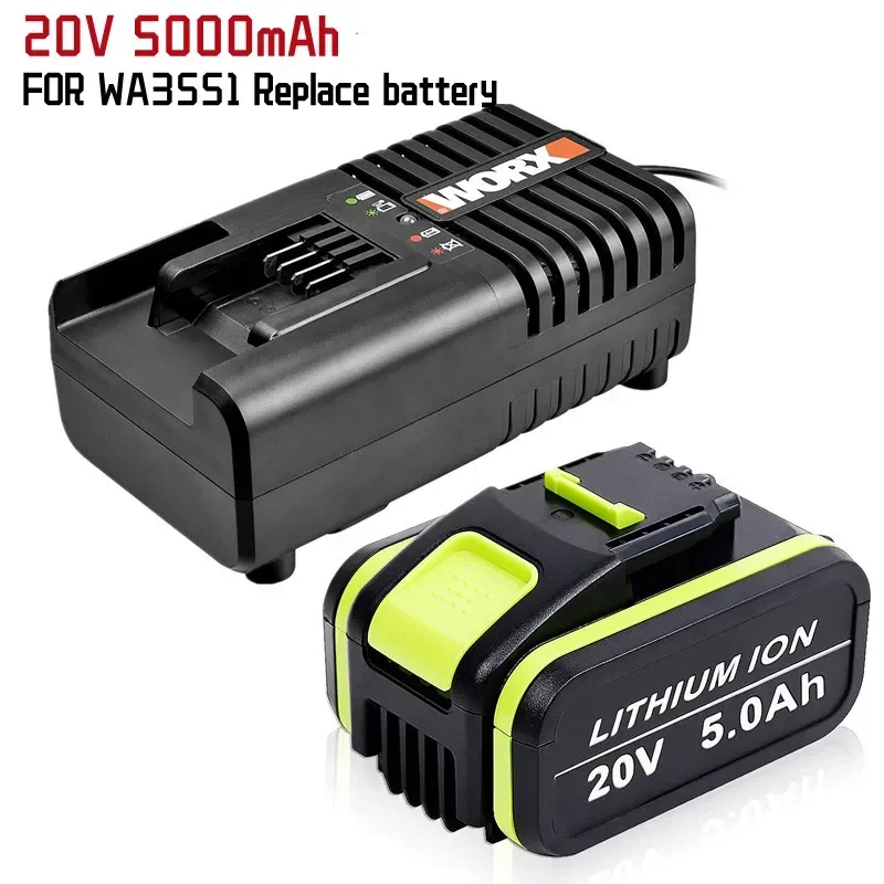 20V 5.0Ah/5000mAh Lithium ion Battery Replacement for Worx WA3551 WA3551.1 WA3553 WA3553.2 WA3641 Battery+Charger
20V 5.0Ah/5000mAh Lithium ion Battery Replacement for Worx WA3551 WA3551.1 WA3553 WA3553.2 WA3641 Battery+Charger