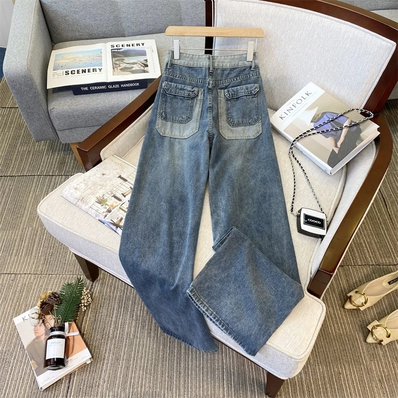 Свободные женские микро-расклешенные джинсы, Осень-зима, повседневные мешковатые однотонные прямые брюки, винтажные универсальные широкие брюки
Свободные женские микро-расклешенные джинсы, Осень-зима, повседневные мешковатые однотонные прямые брюки, винтажные универсальные широкие брюки