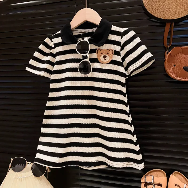 Korean Girls' Summer Thin Waffle Korean Long Skirt T College Bear POLO Lapel Dress Girls Clothes 2 To 8 Years Girl Clothes
Korean Girls' Summer Thin Waffle Korean Long Skirt T College Bear POLO Lapel Dress Girls Clothes 2 To 8 Years Girl Clothes