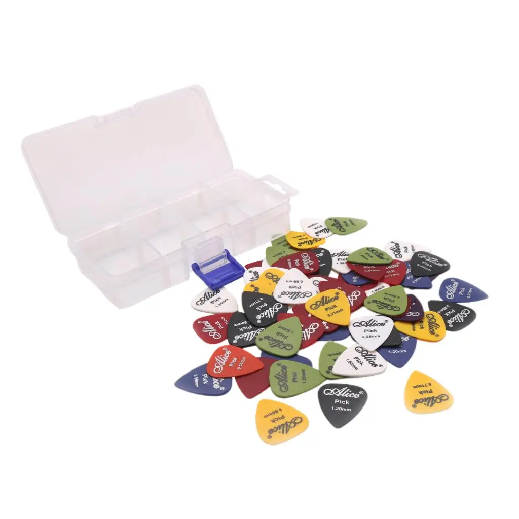 60pcs Alice Multi Thickness Guitar Picks Plectrum Assorted Colors Guitar Musical Instrument Accessories
60pcs Alice Multi Thickness Guitar Picks Plectrum Assorted Colors Guitar Musical Instrument Accessories