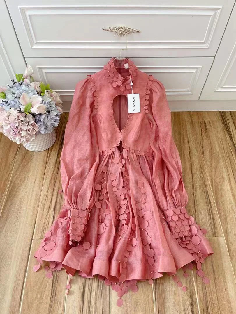 Real Silk Linen Mini Hollow Out Lantern Sleeve Tassel Elegant Vintage Runway Designer Chic Women Dress
Real Silk Linen Mini Hollow Out Lantern Sleeve Tassel Elegant Vintage Runway Designer Chic Women Dress