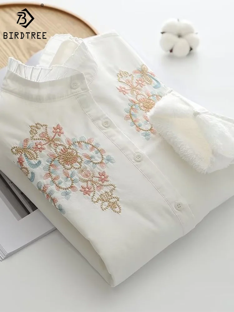 New Autumn Cotton Plush White Shirt Women Ruched Collar Thick Top Girl Long Sleeve Embroidery Commute Blouses Winter T3D222QM
New Autumn Cotton Plush White Shirt Women Ruched Collar Thick Top Girl Long Sleeve Embroidery Commute Blouses Winter T3D222QM