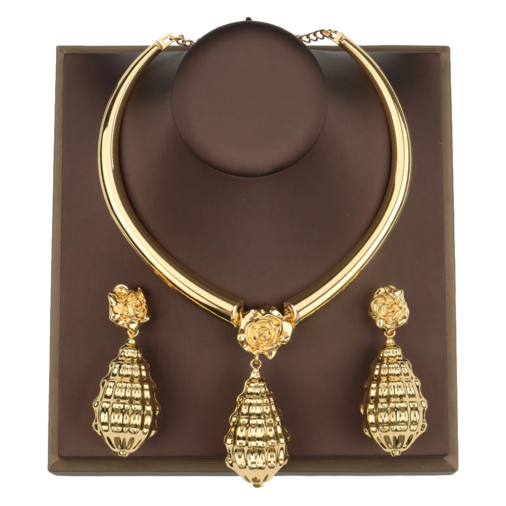 Big Jewelry Sets for Women 18K Gold Plated Earrings Collar Necklace Geometric Metal Turkish Jewelry for Wedding Party Gift
Big Jewelry Sets for Women 18K Gold Plated Earrings Collar Necklace Geometric Metal Turkish Jewelry for Wedding Party Gift