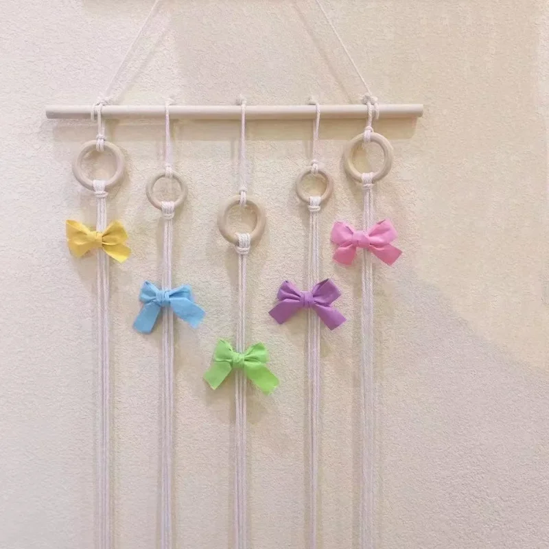 Minimal Wood Rope Hairpin Storage Rack Minimal Hair Claw Storage Without Punching Wall Hanging Hair Accessories Display Rack 
Minimal Wood Rope Hairpin Storage Rack Minimal Hair Claw Storage Without Punching Wall Hanging Hair Accessories Display Rack