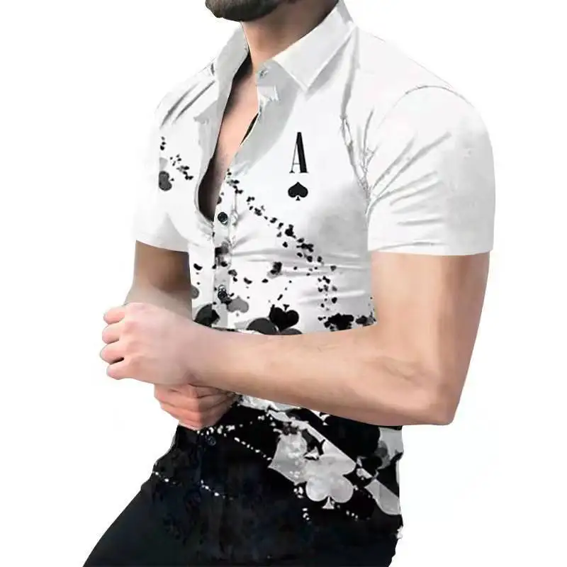 Men Casual Spades Chemise 2022 New Streetwear Summer Short Sleeve Printed Slim Fit Shirts Men's Clothing Cardigan Dress Shirt
Men Casual Spades Chemise 2022 New Streetwear Summer Short Sleeve Printed Slim Fit Shirts Men's Clothing Cardigan Dress Shirt