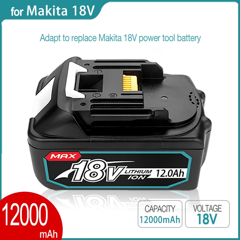 Original Makita 18V 12000Mah 12.0Ah Rechargeable Power Tools Battery With LED 18650 Li-ion Replacement LXT BL1860B BL1860 BL1850
Original Makita 18V 12000Mah 12.0Ah Rechargeable Power Tools Battery With LED 18650 Li-ion Replacement LXT BL1860B BL1860 BL1850