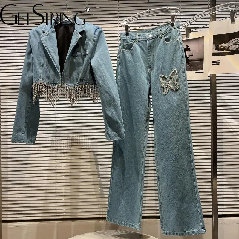 GetSpring женский джинсовый брючный костюм 2022 Осенняя джинсовая куртка с цепочкой с бриллиантами с бабочками вырезами свободные длинные широки...
GetSpring женский джинсовый брючный костюм 2022 Осенняя джинсовая куртка с цепочкой с бриллиантами с бабочками вырезами свободные длинные широки...