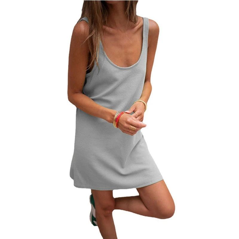 Loose Strap Dress Tank Top Dresses Casual Vest Skirt Waffle Sleeveless Solid Color Women's Summer Dress
Loose Strap Dress Tank Top Dresses Casual Vest Skirt Waffle Sleeveless Solid Color Women's Summer Dress
