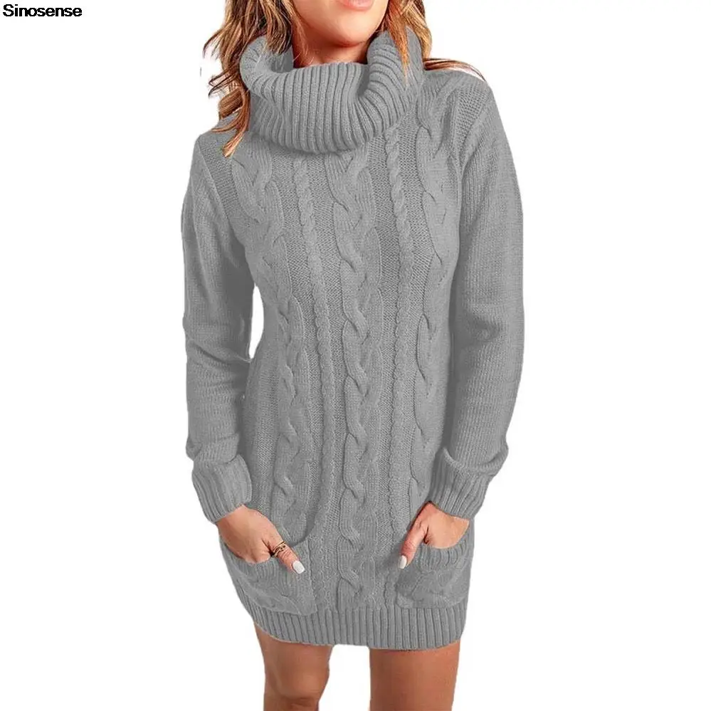 Women Cable Knit Turtleneck Sweater Dresses Solid Long Sleeve Casual Pocket Autumn Winter Clothes Bodycon Mini Sweater Dress 3XL
Women Cable Knit Turtleneck Sweater Dresses Solid Long Sleeve Casual Pocket Autumn Winter Clothes Bodycon Mini Sweater Dress 3XL