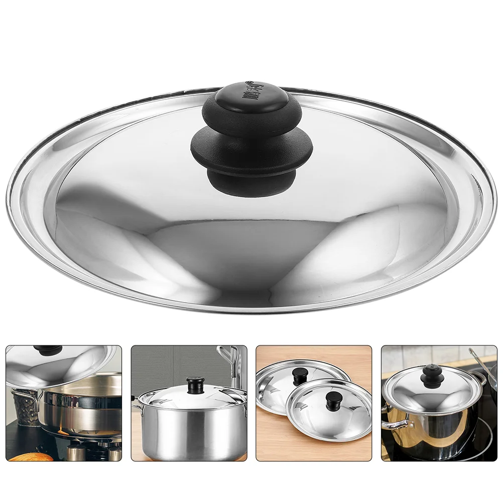 

Lid Stainless Steel Pan Pot Lids Replacement Cover Saucepan Skillet Pans Frying Metal Cooker Steam Cookware Slow Universal