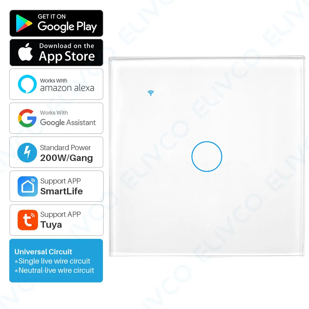 Умный Wi-Fi переключатель Tuya, сенсорный выключатель с поддержкой Alexa и Google Assistant, без нейтрального провода, 1/2/3 клавиши
Умный Wi-Fi переключатель Tuya, сенсорный выключатель с поддержкой Alexa и Google Assistant, без нейтрального провода, 1/2/3 клавиши